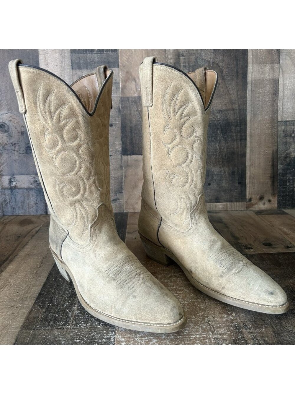 Unbranded Vintage Suede Western Oil Resistant Cowboy Boots Mens 12 D
